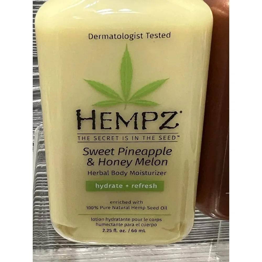 Hempz Herbal Body Moisturizer Travel Lot of 4 Pineapple Melon Original Vanilla - Picture 2 of 7